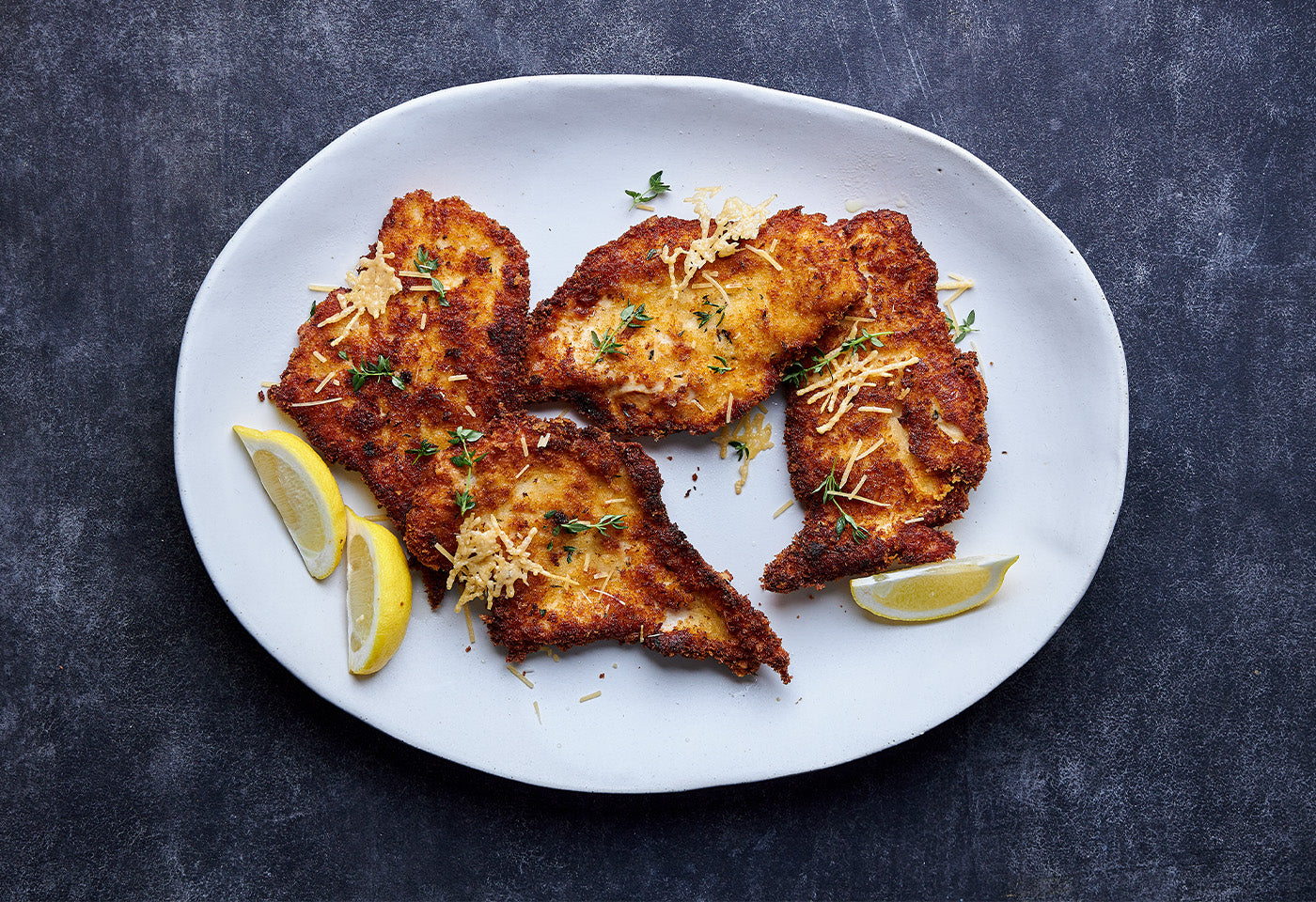 Chicken schnitzel with Parmesan and thyme recipe | The Dinner Ladies