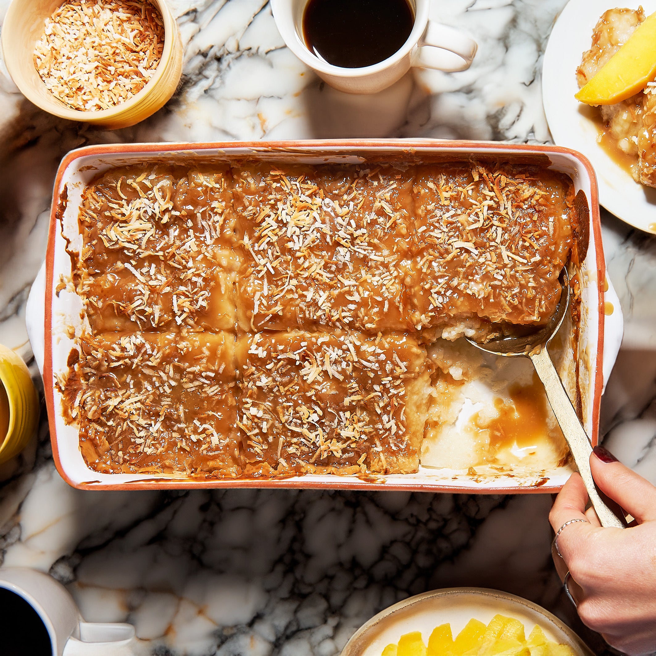 Sticky rice with coconut caramel