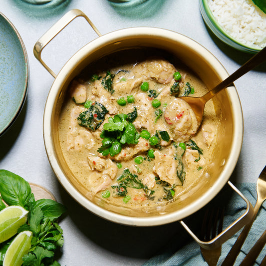 Thai chicken curry with ginger and Thai basil