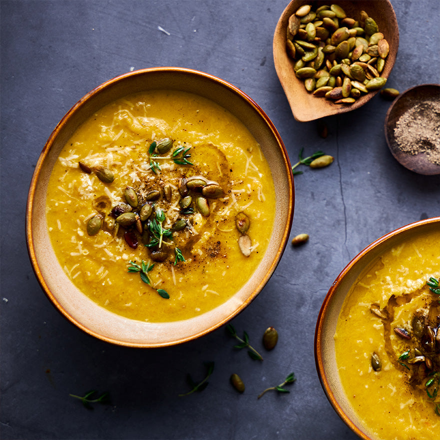 Golden cauliflower and parmesan soup